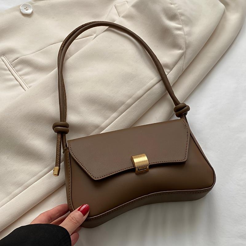 Stylish Retro Flip-Top Bag, Design Armpit Bag for Women Fashion Simple Handheld Stick Bag, Versatile Niche Shoulder Bag