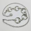 Womens Korean Fashion Belt Hip High Waist Gold Silver Narrow Metal Chain Gothic Moon Silver Pendant Vintage High Waist Chains