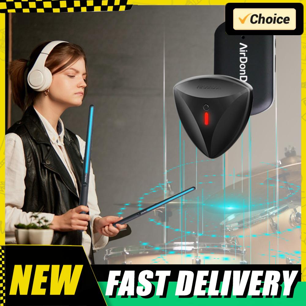 Tragbares Air Drum Set Luft Elektronische Drumsticks Fußsensor Bluetooth Air Drum Adapter Elektronisches Schlagzeug für Kinder Anfänger
