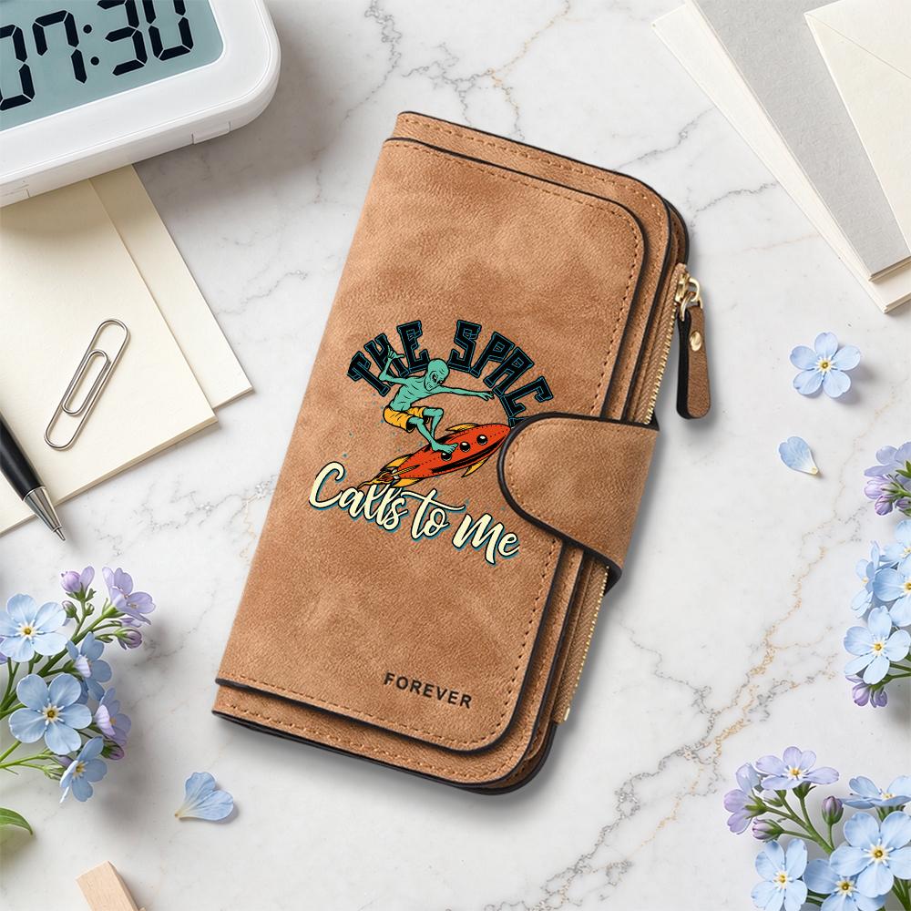 Fashion Alien Printed Purse Casual Large Capacity Card Holder Wallet for Daily Use Portable Wallet