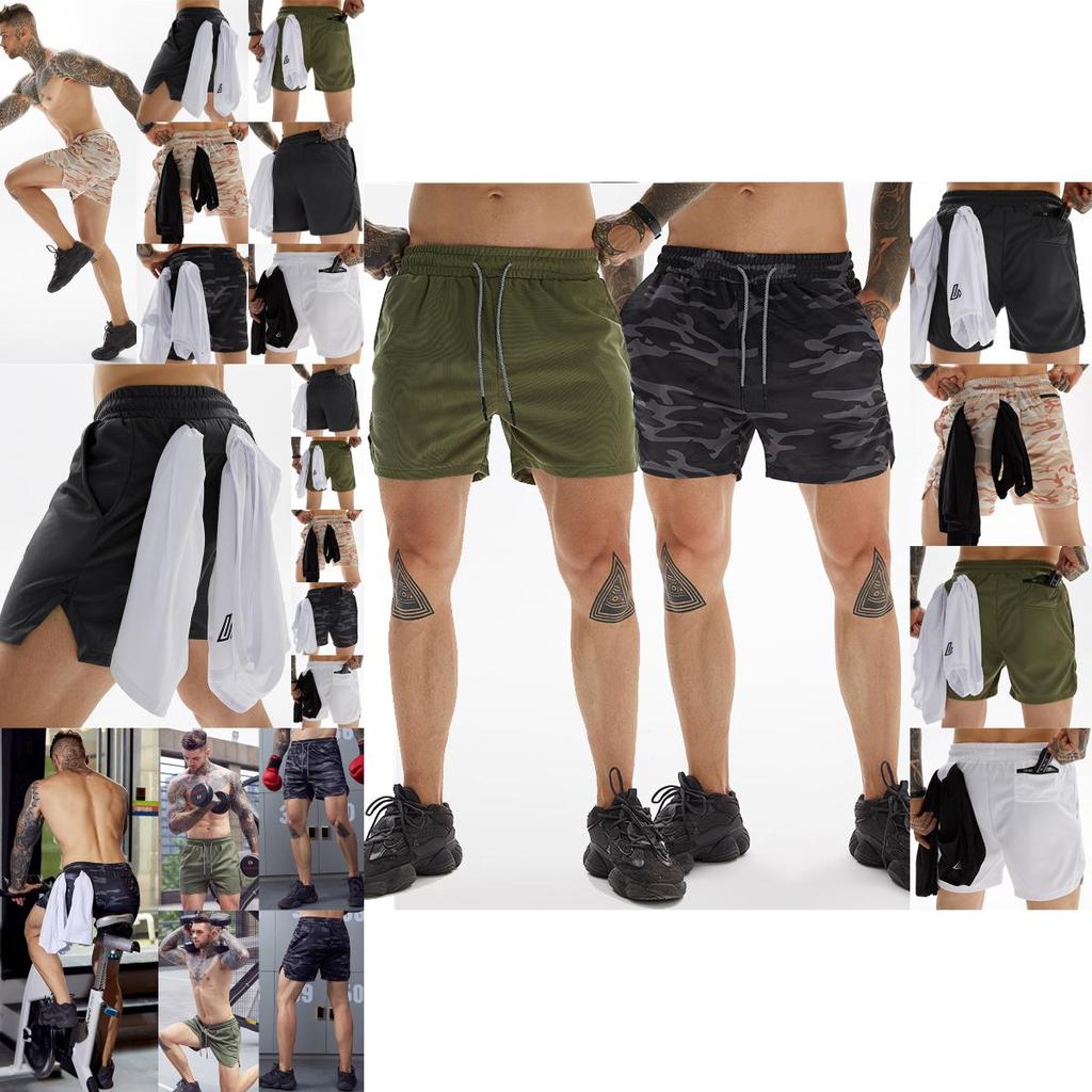 Vielseitige Herren Gym Sport Training Bodybuilding Workout Laufshorts mit Taschen