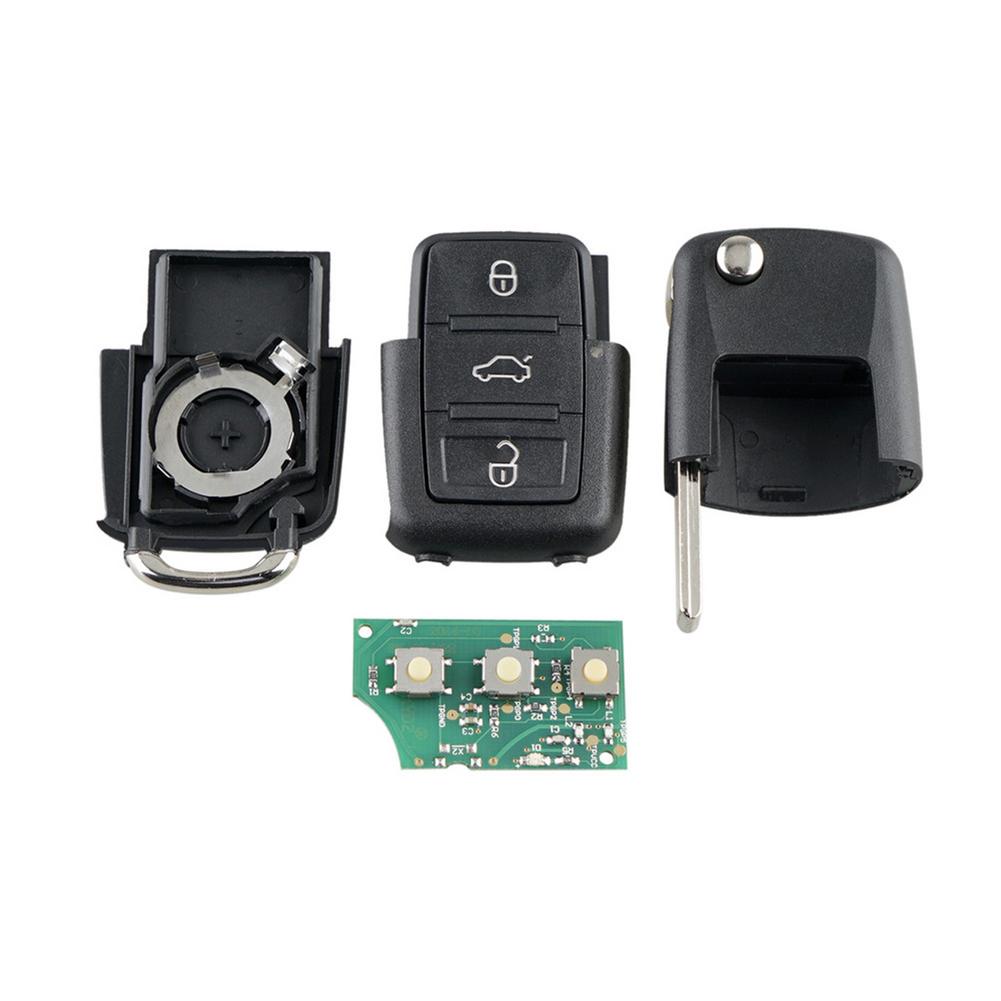Central Locking Car Remote Key For Volkswagen Beetle Caddy Golf Mk6 3 Buttons Flip Smart Key Fob Chip ID48 Remote Control Key