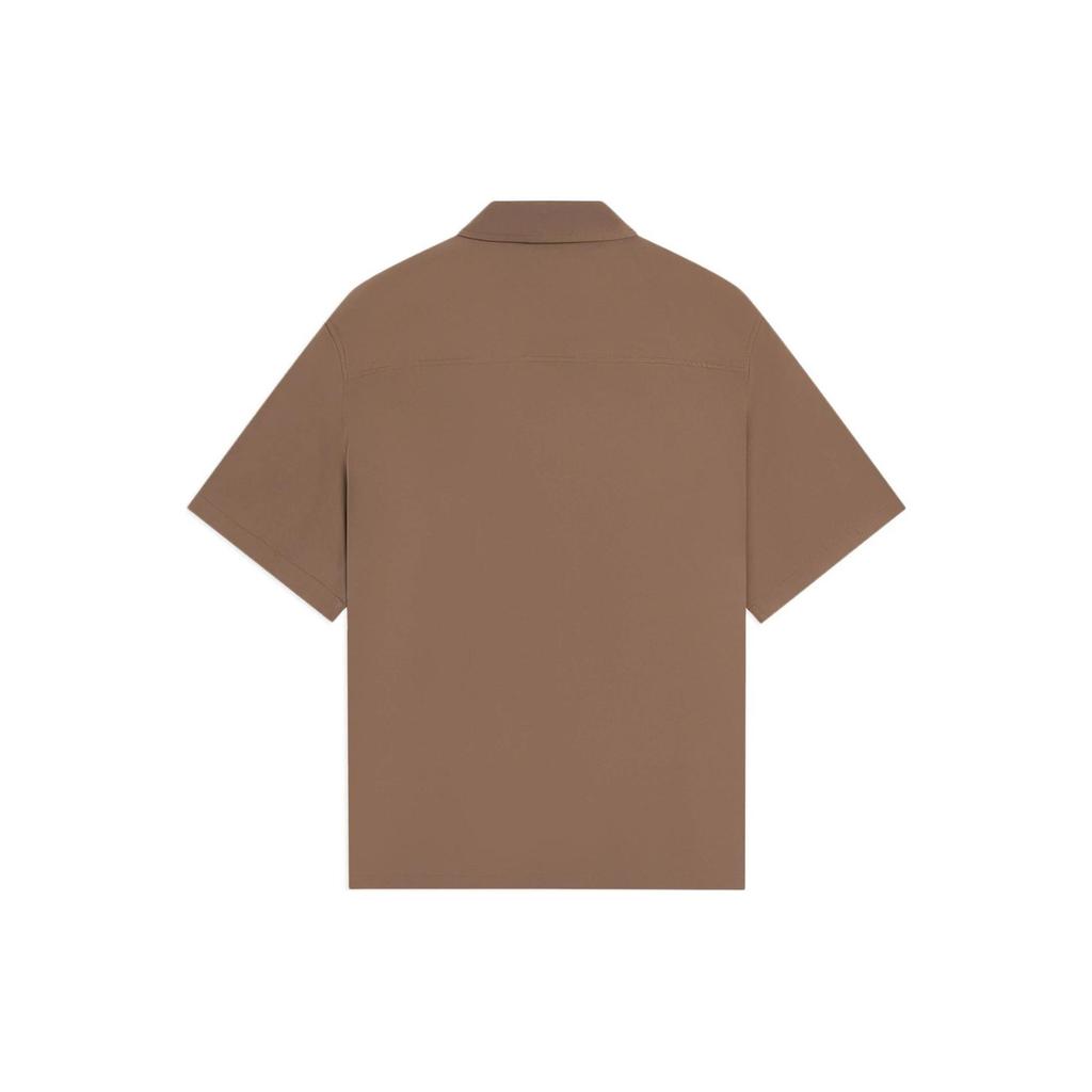 Li Ning Badfive Series Short Sleeve Shirt With Double Pocket Design Men Shirts Dark-Brown ASHS451-5