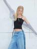 ETMON Drop Strap Sleeveless Top, Black