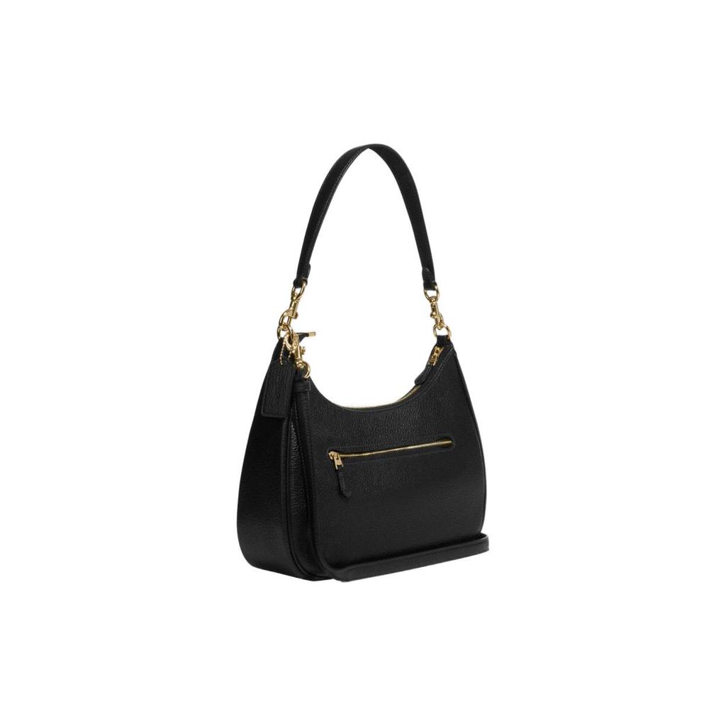 New COACH Hobo Pebbled Leather Crescent Bag, Handbag, Shoulder Bag Women's Black CJ517-IMBLK