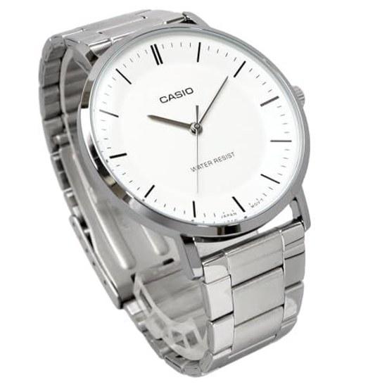 CASIO Quartz Mens Watch MTP-VT04D-7E White Metal Band Overseas Model