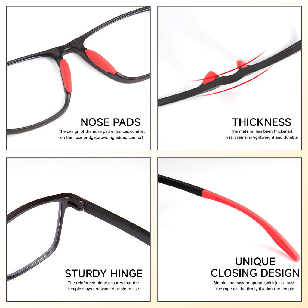 2 Pack New fashionable reading glasses for middle-aged and elderly people ultra light anti blue light presbyopia glasses