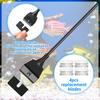 Honoson Aquarium Scraper 21.65 Aquariums Fish Tank Scraper Cleaner Tool Kit with 5 Stainless Steel Blades Long Handheld for Fish Reef Plant Glass