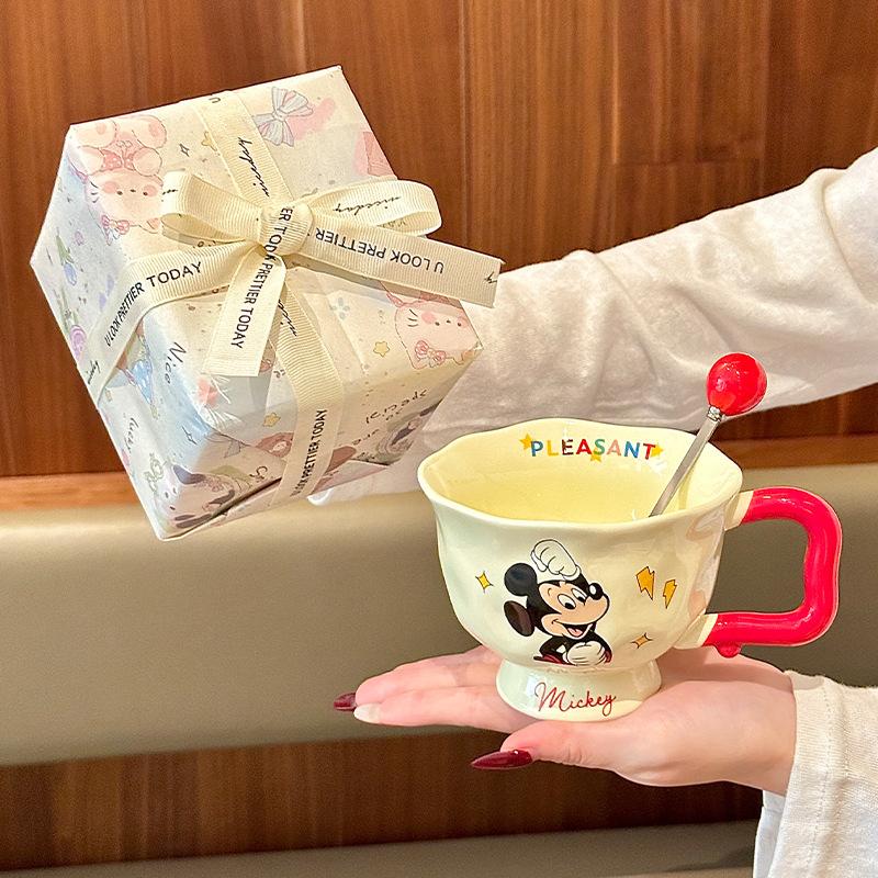 Genuine high-value children's water cup cute ceramic mug dormitory office coffee mug for girl's birthday gift