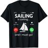 Funny Sailing Art For Dad Men Sailing Sailor Sail Sailboat Cotton Men T-Shirt