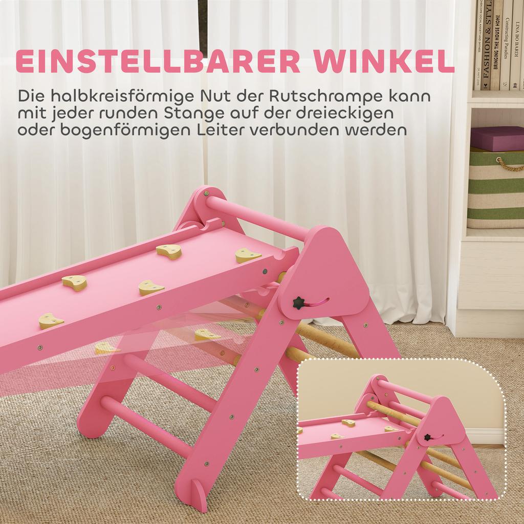 Indoor Climbing Frame, 7-in-1 Foldable Climbing Triangle with Slide, Climbing Arch