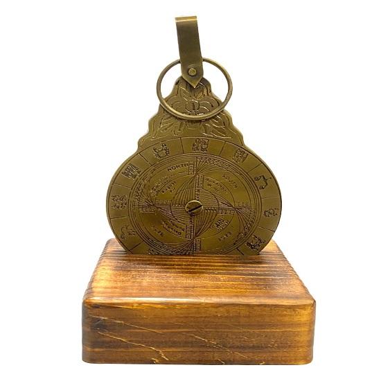 5 Zoll Messing Islamischer Kalender/Nautischer gravierter Astrolabe-Kalender/Arabisch-Englischer Kalender