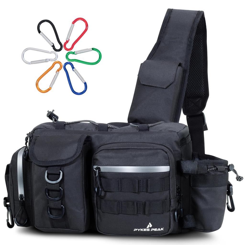 PYKES PEAK Fishing Tackle Run Gun 2 5 Waterproof Large 6 Fishing Shoulder Large Bag, Bag, & Bag, Sizes, Colors, Zipper, Capacity, Carabiners, Bag,