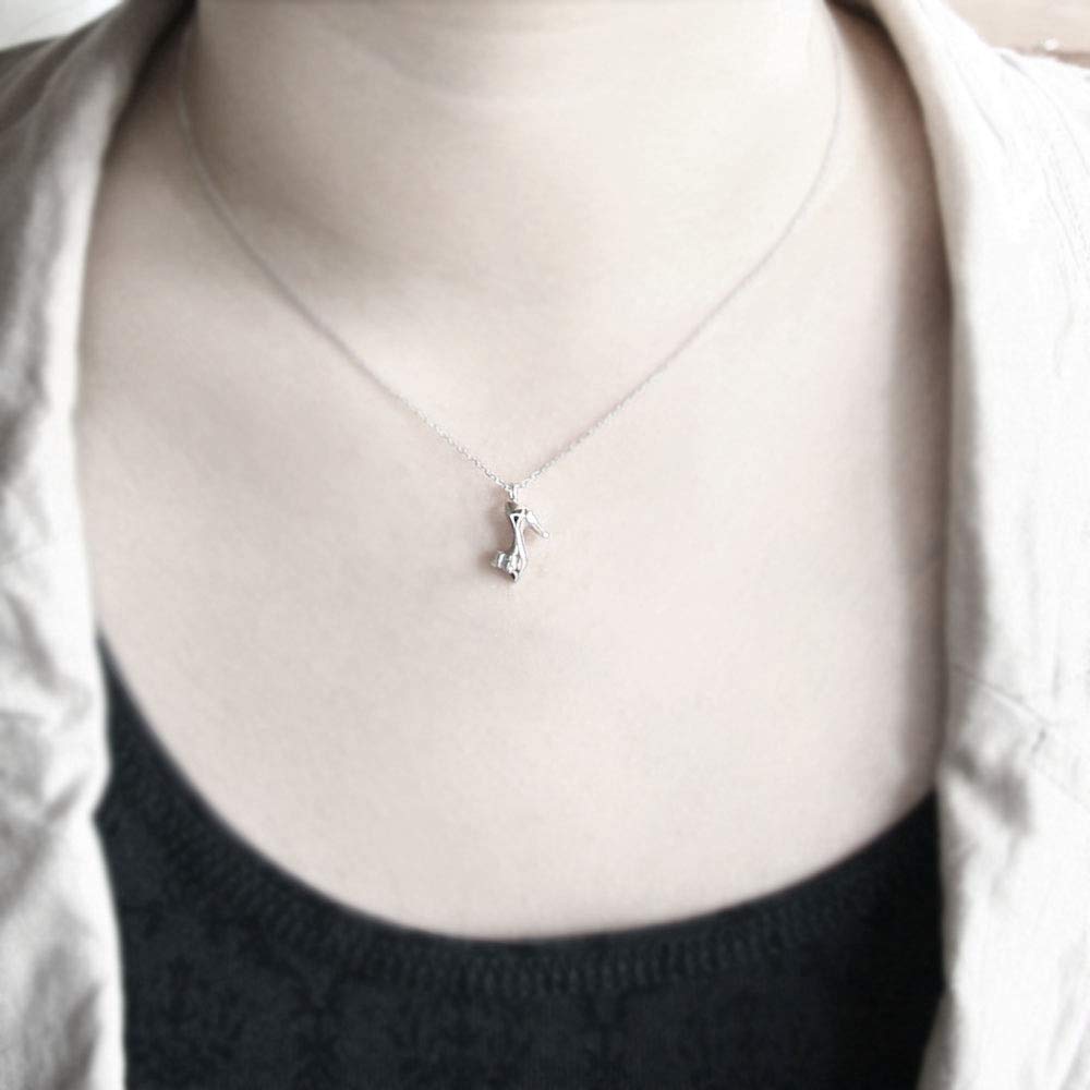 [cloud jewelry] Cloud Jewelry WSN-2 Cinderella Shoe High Heel Miniature Pendant Women's Necklace [Wooden Gift Box Included] Sterling Silver 925 wsn-2