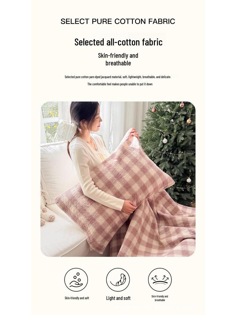 New Soft Pure Cotton Pillow Towel Set - High-Density, Non-Slip, Breathable Adult Covers