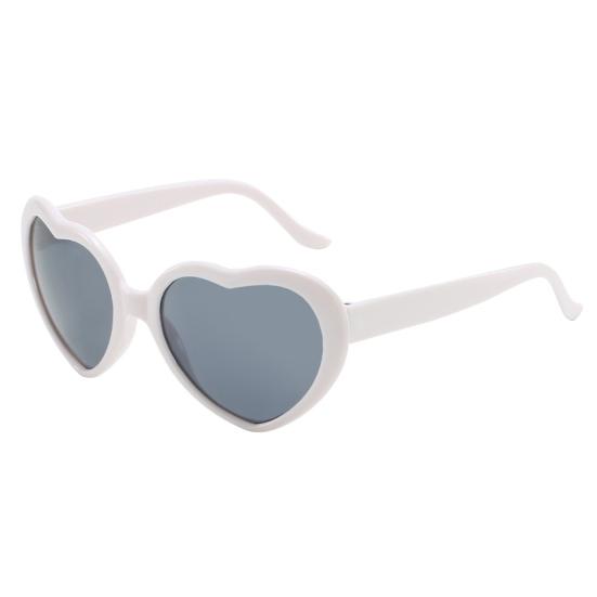 

Lady Sunglasses Fashionable Cute Adorable Retro Heart Shaped Sunglasses for Traveling білий