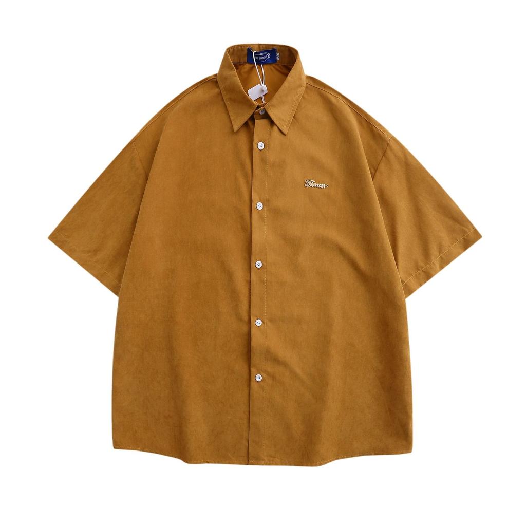 American Style Men's Summer Clothes  Y2k Vintage Short Sleeve Shirts Casual Tops Blouse Streetwear T-Shirts For Men