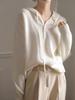 Women's Solid Wool Knit Hooded Sweater - Autumn/Winter Loose Slimming Pullover