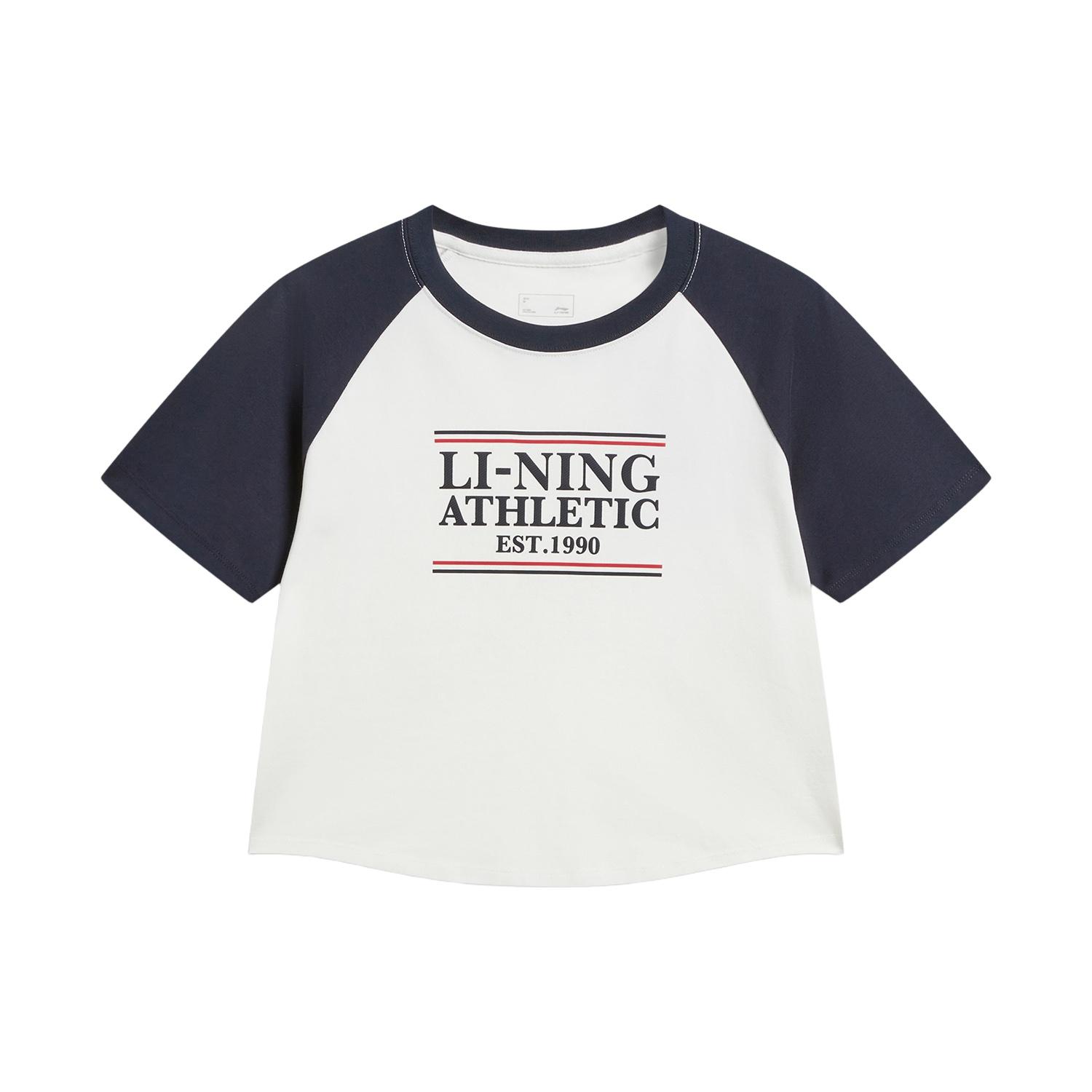 

Li-Ning Quick-Drying Cool Color Block Round Neck T-Shirt Women tops AHSW314-3 M