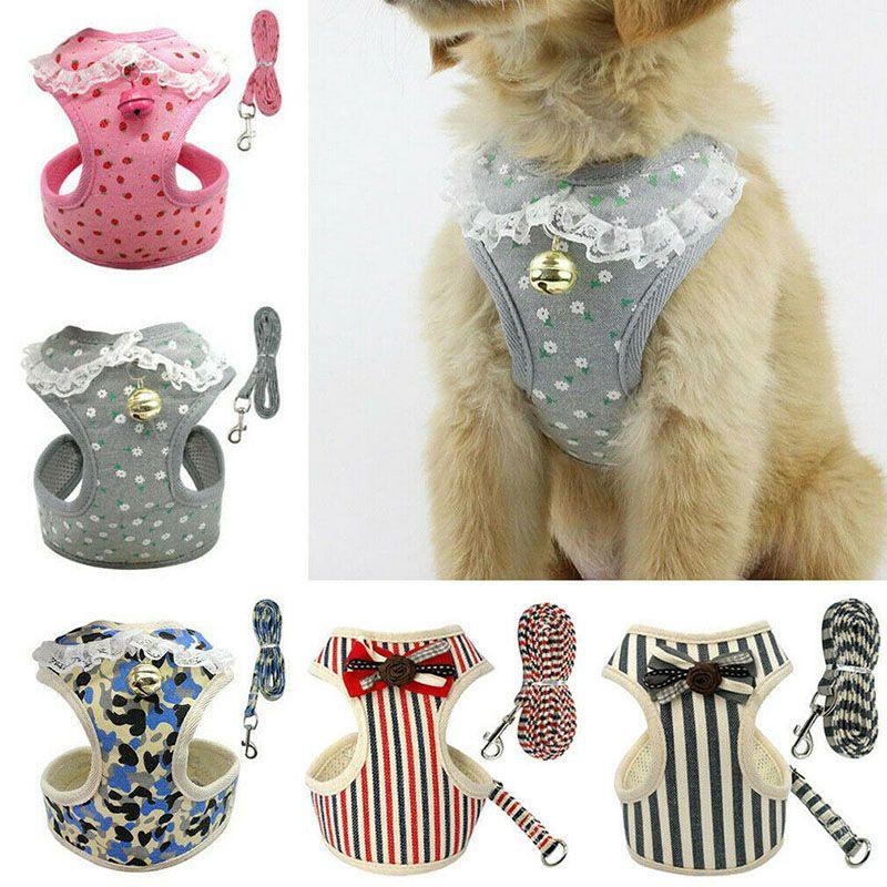 Soft And Breathable Mesh Dog Harness Vest With Matching Leash For Small Medium Pets