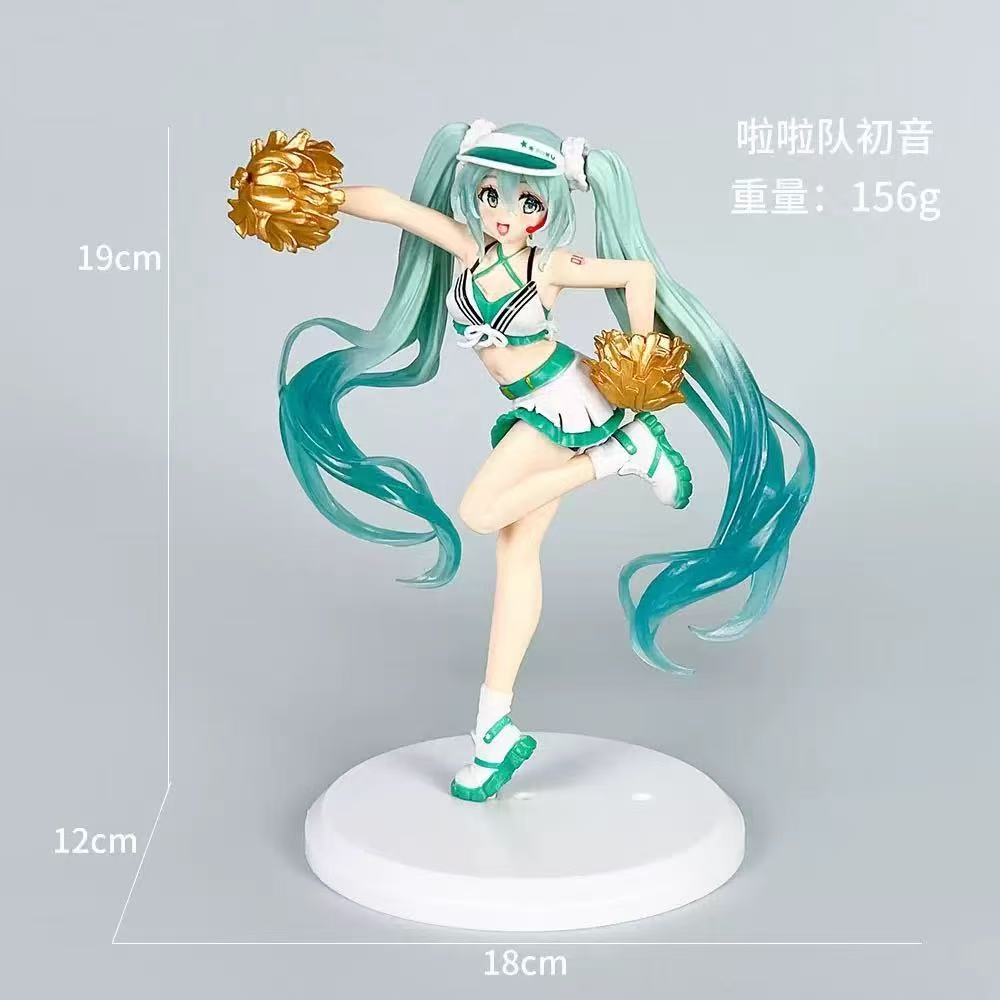 Hot 18Cm Fashion Hatsune Miku Anime Figure Cheerleader Hatsune Miku Action Figures Kawaii Girl Figurine Pvc Collection Model Toy