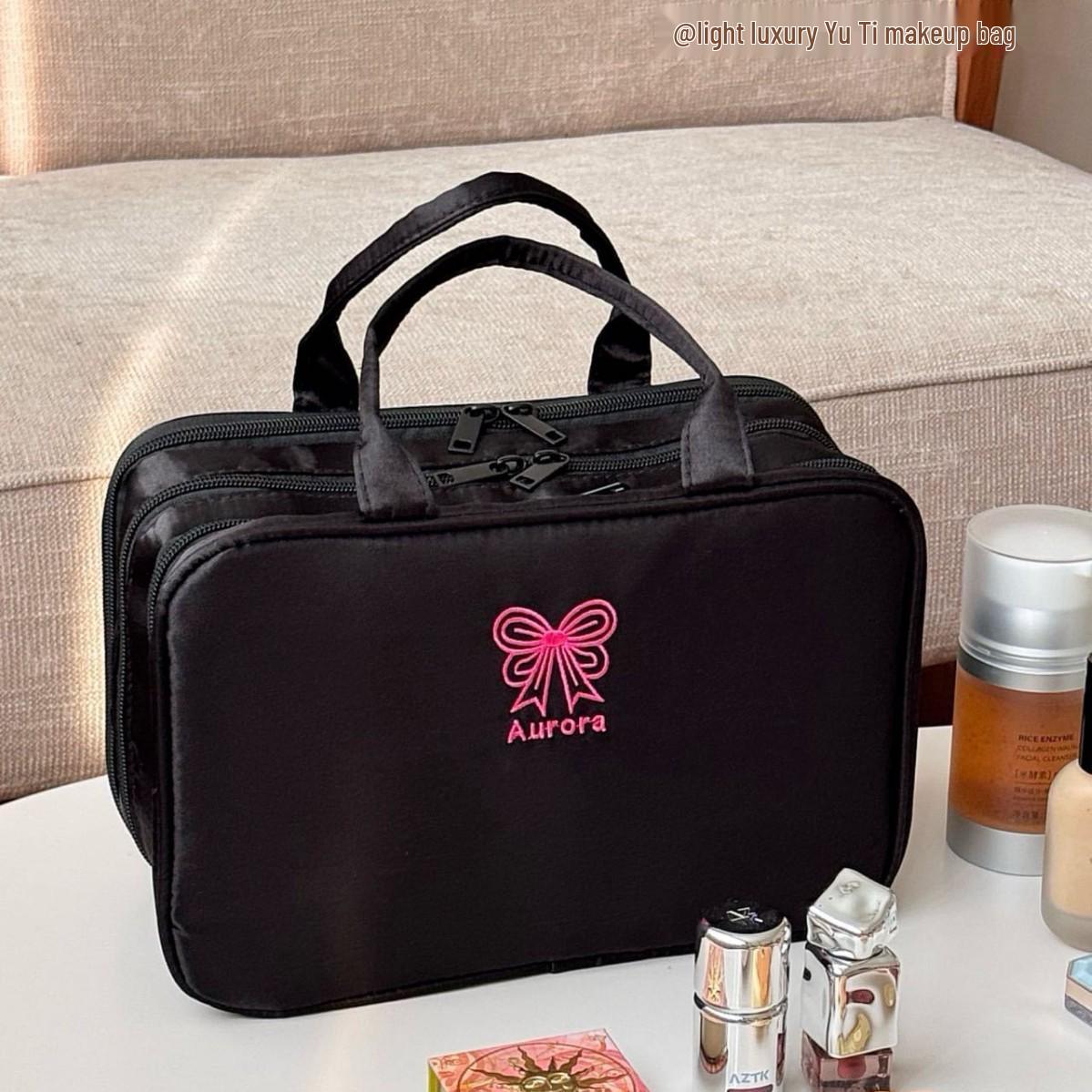 

Three-Layer Portable Makeup Bag – Large Capacity, Waterproof, Travel-Friendly 28x14.5x19CM (Fits Luggage)