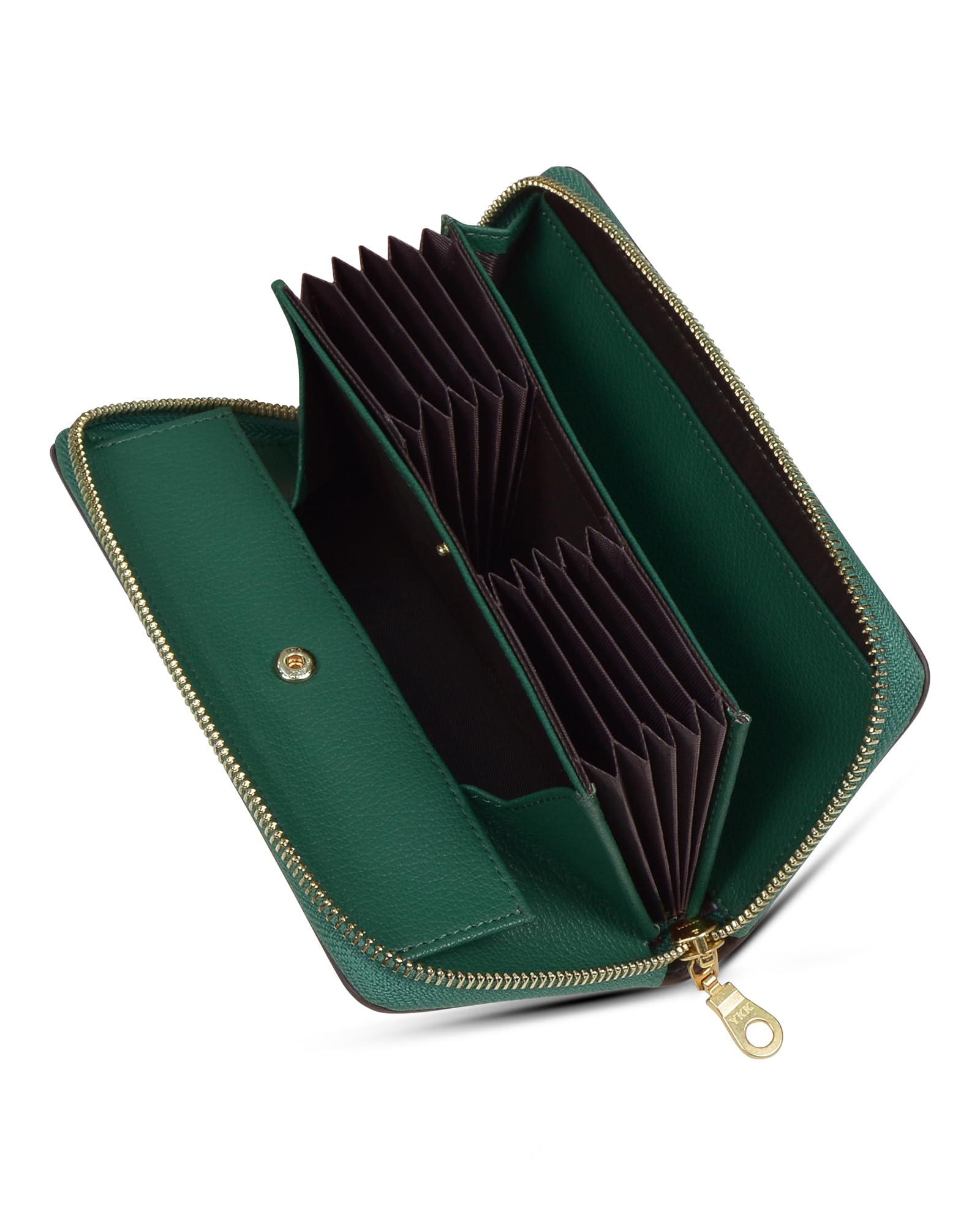 

Aoita Women s Long Wallet, Genuine Leather, Large Capacity, Box-Shaped Coin Purse, Easy Coin Access, Accordion-Style, Multi-Function Zipper, Vertical