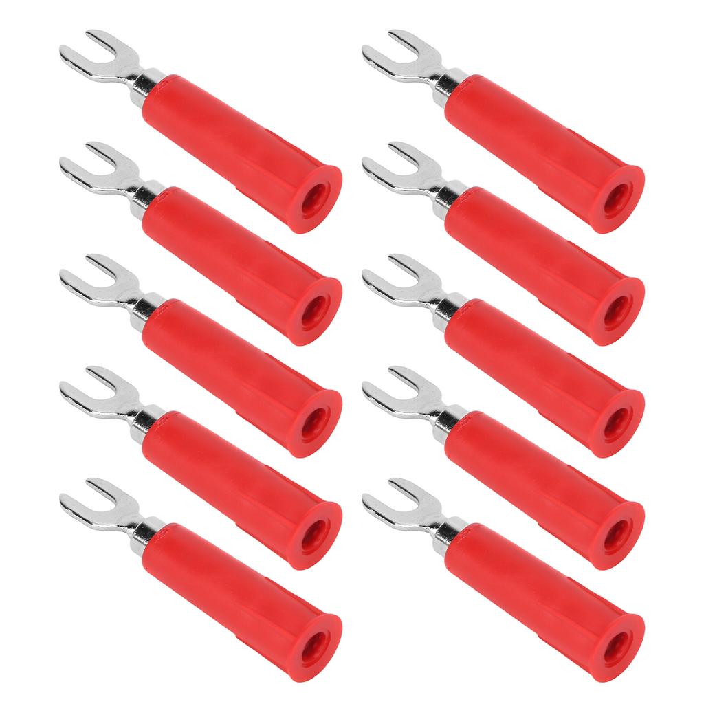 10Pcs/Set Banana Plug Adapter Insulated Fork Spade Wire Connectors U Type Electrical Crimp