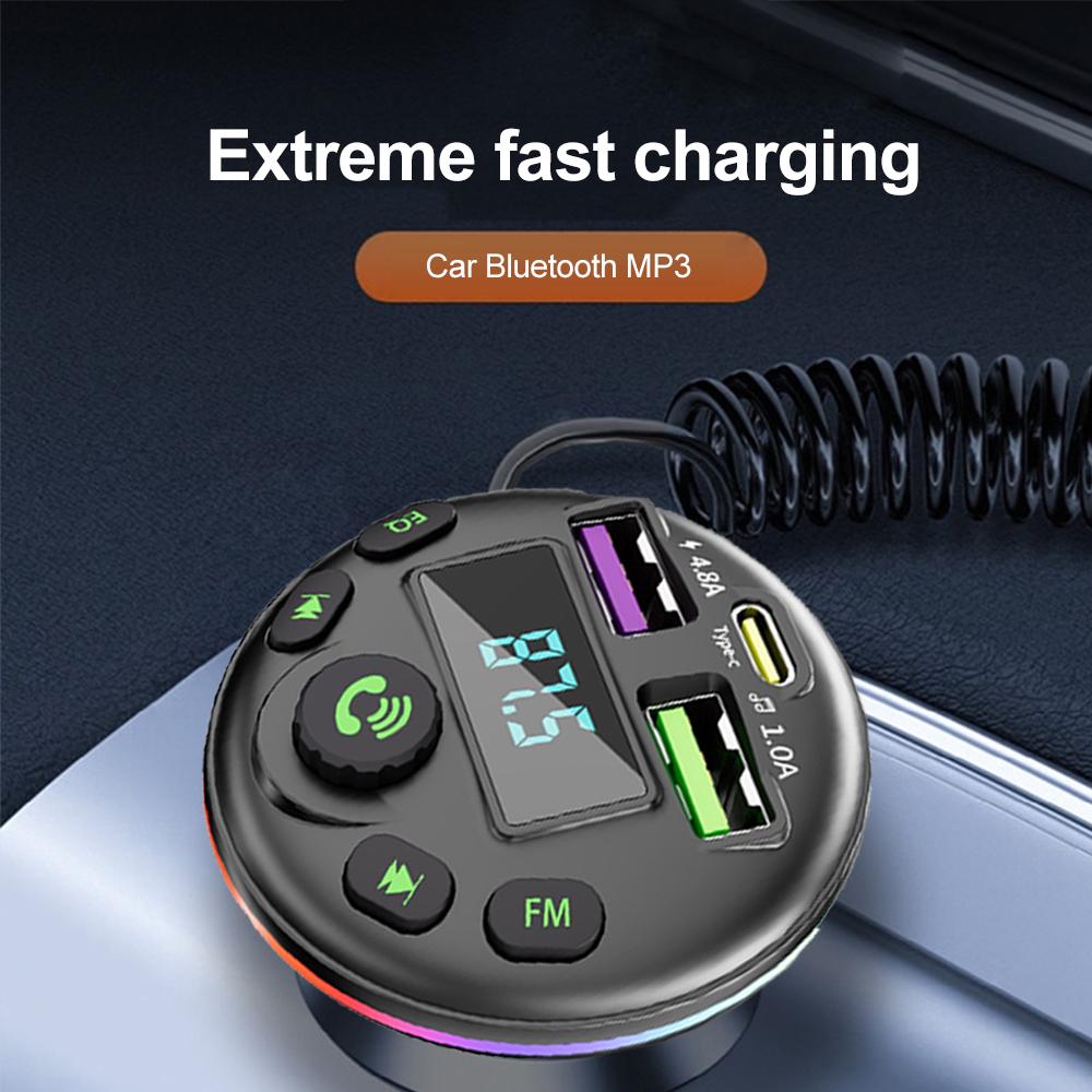 Q21 Fast Charge Bluetooth Car Charger & MP3 Player with 3-Port Cigarette Lighter
