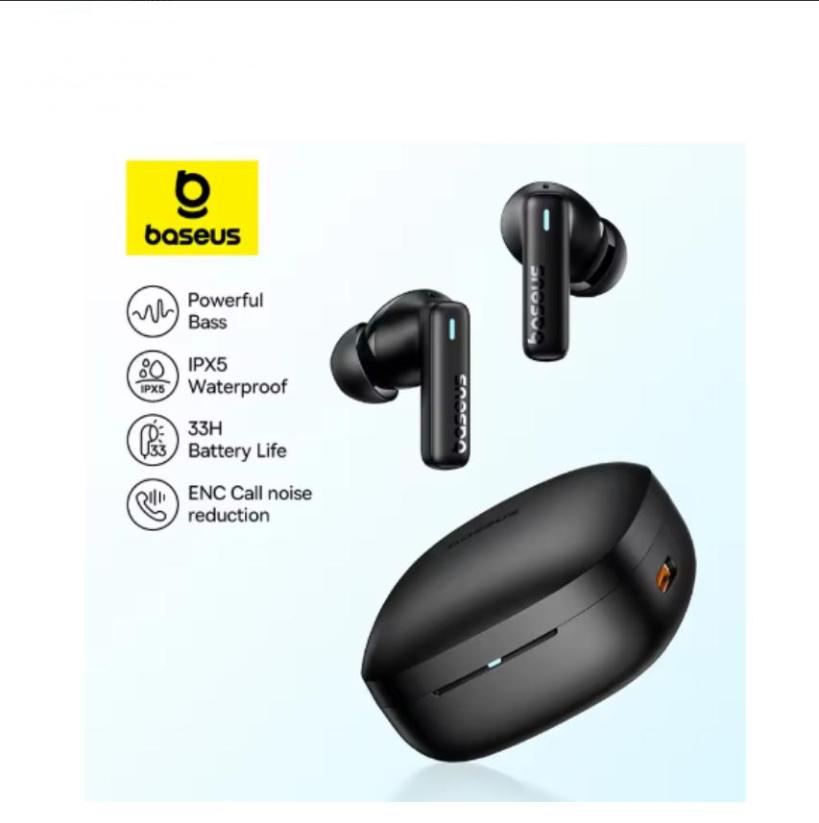Baseus Bowie E19 Wireless Earphones Bluetooth 5.3 Big Bass 12mm Drivers IPX5 Waterproof Earbuds 33Hrs Battery Life Headphones