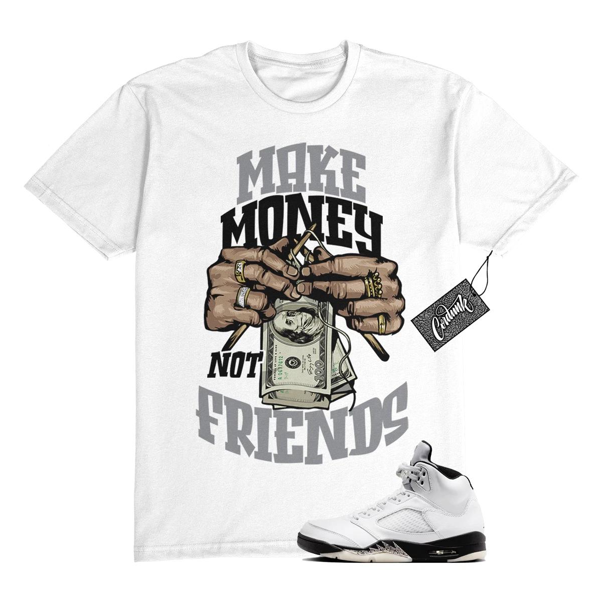 5 Reverse Metallic White Black T Shirt Match MM L
