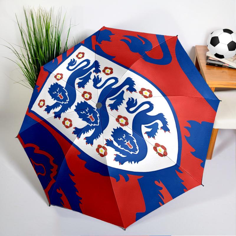 Ombrello Automatico Stampato con Stemma della Nazionale Inglese, 8 Stecche per Viaggio, Campeggio, Ombrello Casual, Regalo Essenziale per la famiglia e gli amici
