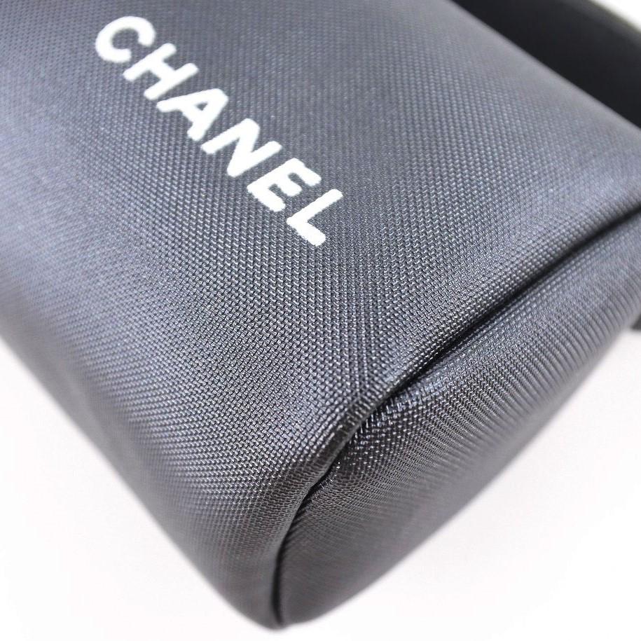 CHANEL Pouch vintage logo gray Nylon Women Used