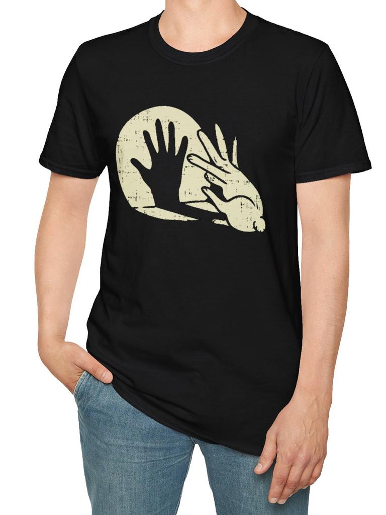 Summer Black Men's Hand Drawn Printed Round Neck T-shirt Lightweight Breathable Fitness Daily Leisure Outdoor Short Sleeved