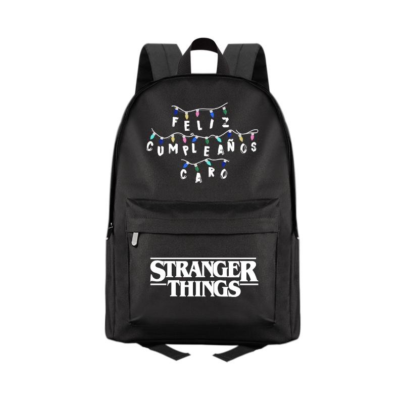 Stranger Things 4 Canvas Backpack With Large Capacity Fashionable And Durable Ideal For Students