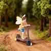 1 piece of flower fairy riding a skateboard, creative outdoor bonsai statue, carefully prepared gift for Valentine's Day/wedding