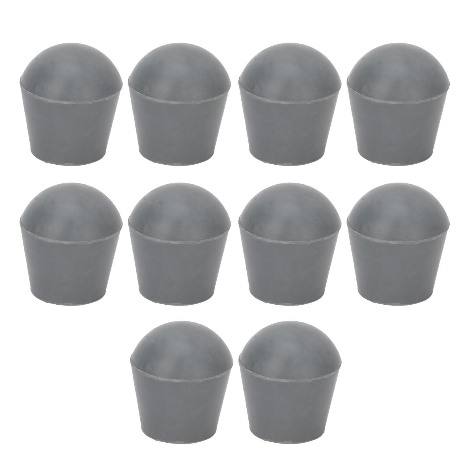 

10pcs Walking Stick Tip Skidproof Grey Strong Grip Thicken Round Walking Cane Tip for The Elderly 0.9in