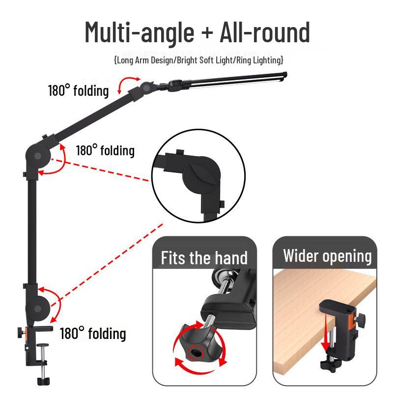 Foldable LED Eye-Protection Desk Lamp with Clip for Reading and Computer Use