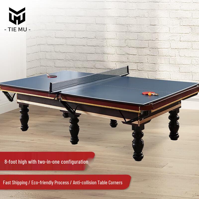 Tiemu 8ft 2-in-1 Pool & Table Tennis Game Table
