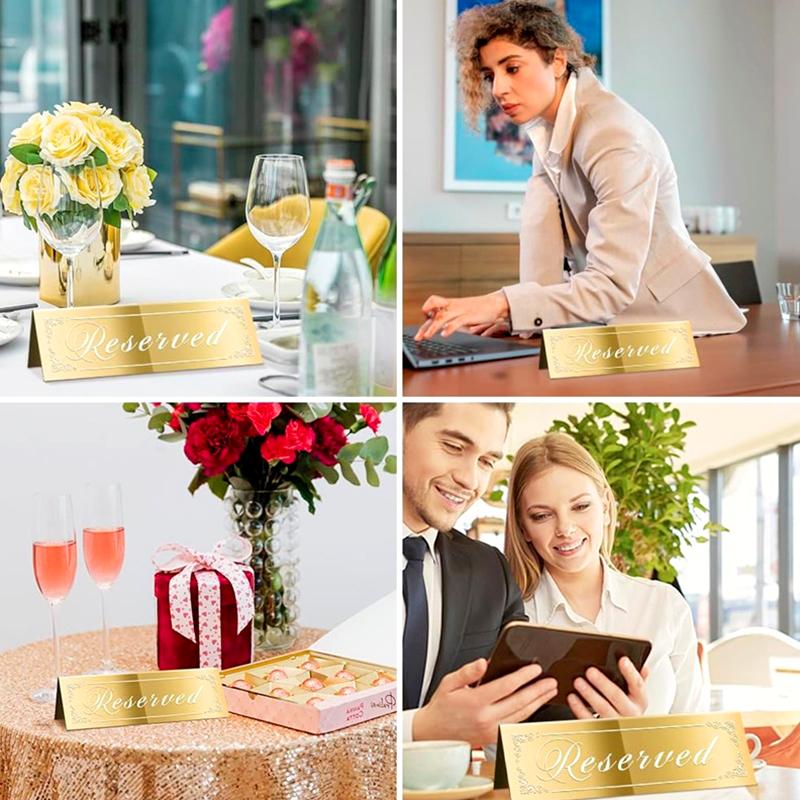 1/5/12 szt./opak. Znaki 'Rezerwacja miejsc' Odporne na zużycie Ślub Wodoodporne Złote Znaki Rezerwacji Rezerwacja Gości Dwustronne