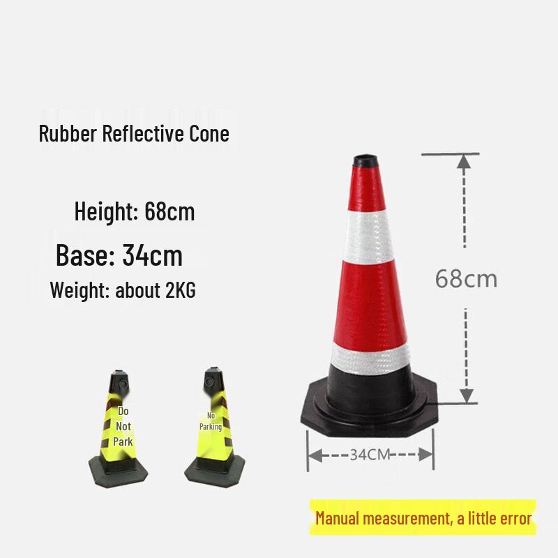 SANSHENG Reflective Rubber Traffic Cone 68cm