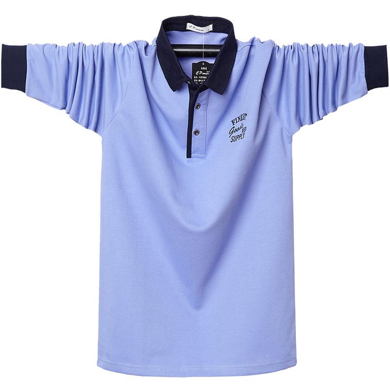 New Men's Plus Size Long-sleeved POLO Shirt Loose Casual Business Long-sleeved T-shirt  6469
