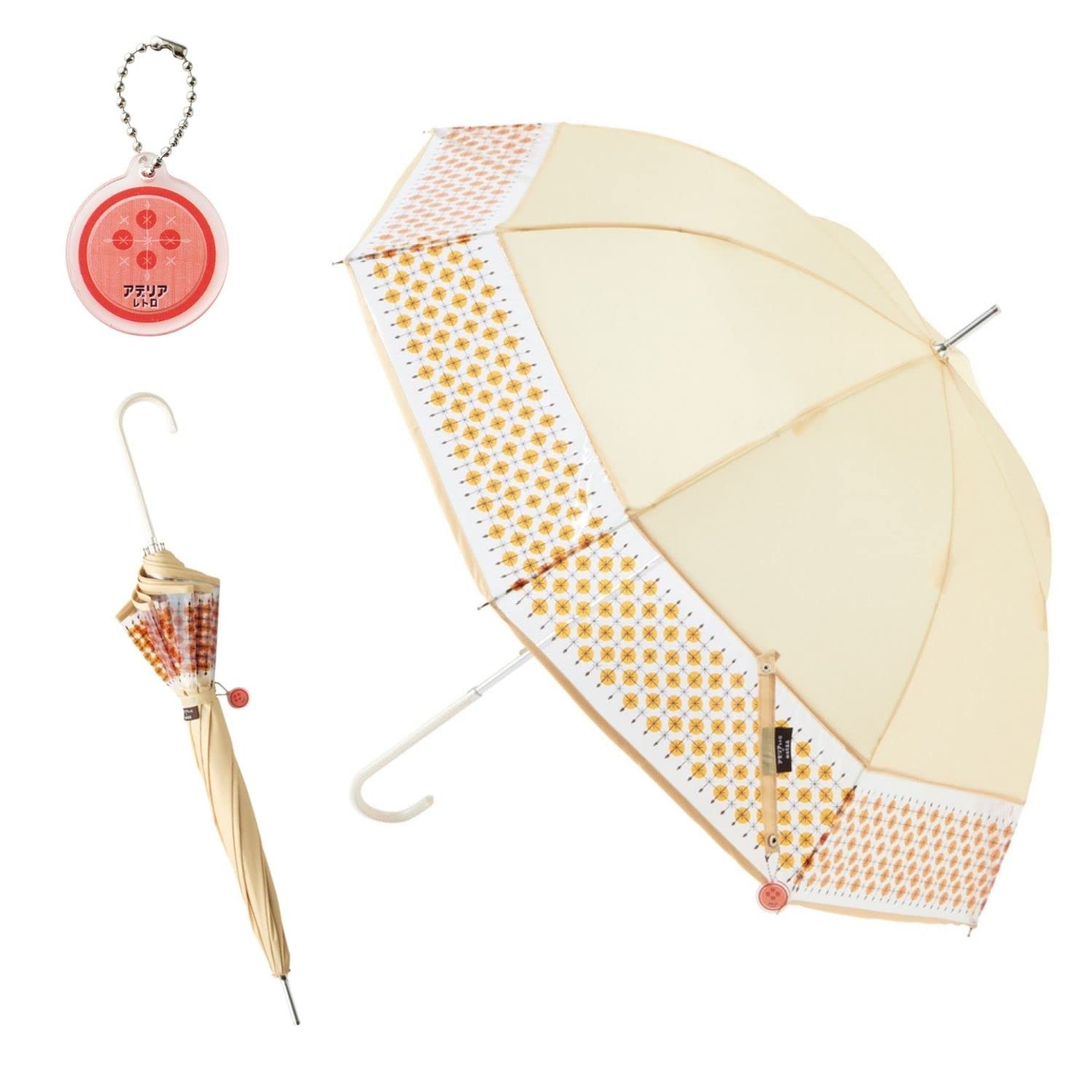 

Collaboration Long umbrella with charm 60cm 10296 Fence Beige [Adelia Retro] [estaa] бежевый