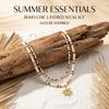 2pcs Boho Coconut Shell Wood Beads Necklaces Set for Women Men Vintage Sun Pendant Necklaces Summer Beach Party Jewelry Gifts