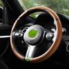"Ultra-Thin Nappa Perforated Clip-On Steering Wheel Cover: Warm in Winter, Cool in Summer, Non-Slip Design"