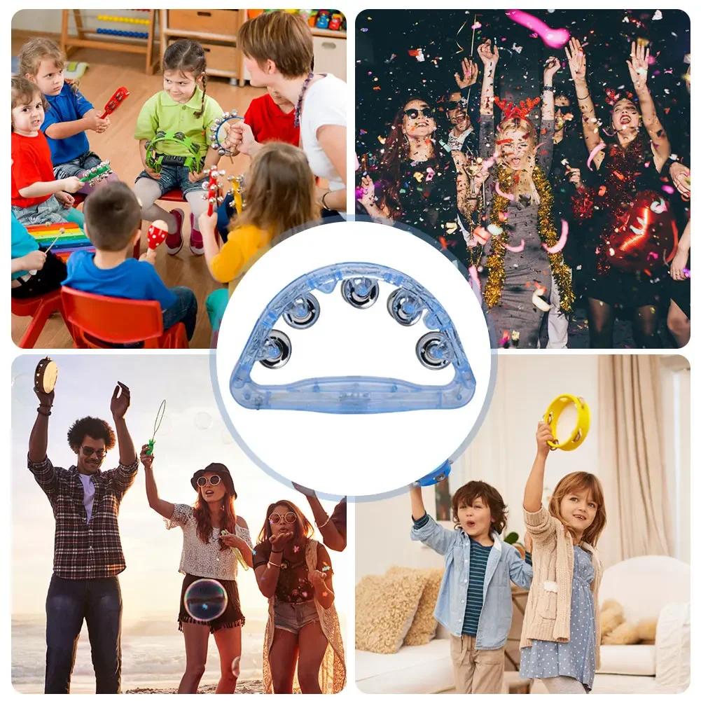 Tambourine Flashing Rattles - Colorful LED Handheld Musical Toy for Party Supplies, Birthday/Anniversary/Christmas Camping Gifts