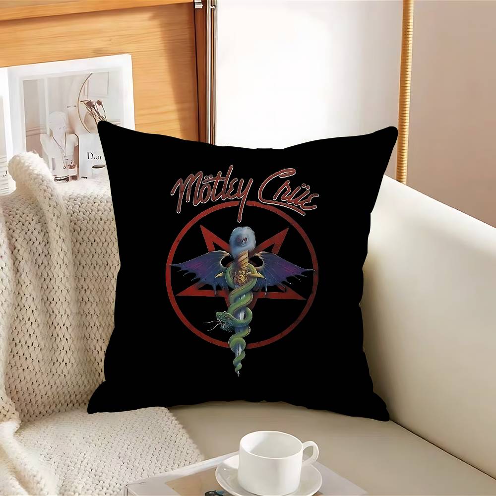 Популярная группа M-Motley-C-crues Наволочка Мультяшный подарок Чехол для подушки Спальня Дом Диван Кресло Декор Наволочка 12x12Inch