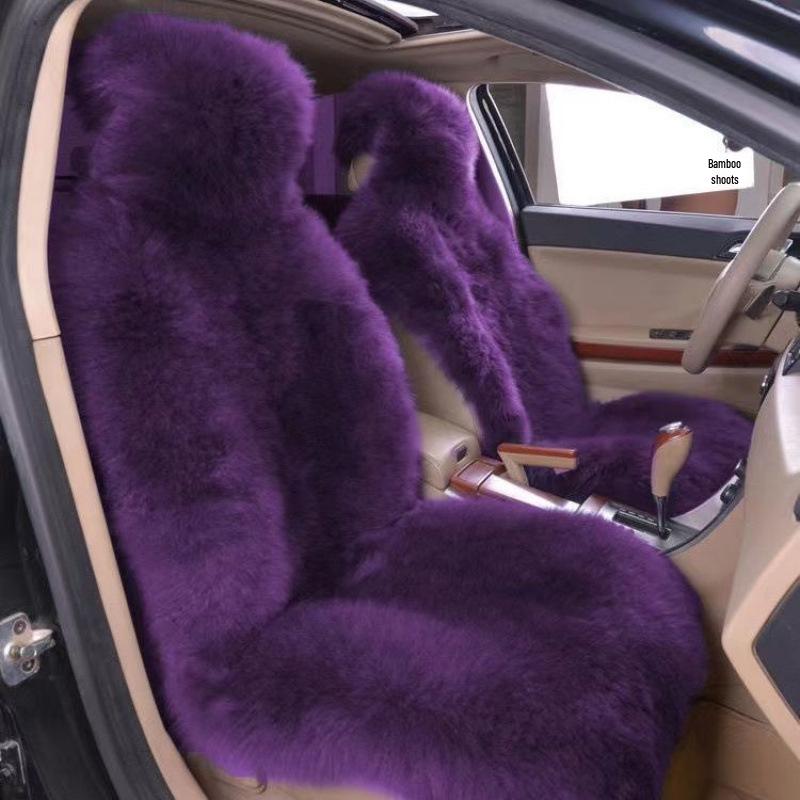 Winter Plush Universal Car Seat Cushion: Thick, Full-Surround, Integrated Backrest for Warmth.