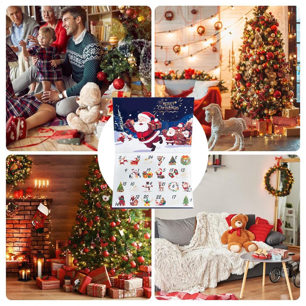 2026 Weihnachten Füllbare Adventsbox Leere Weihnachts-Countdown-Box Kalenderhülle 24 Tage Weihnachts-Countdown DIY Füllbare Geschenkbox