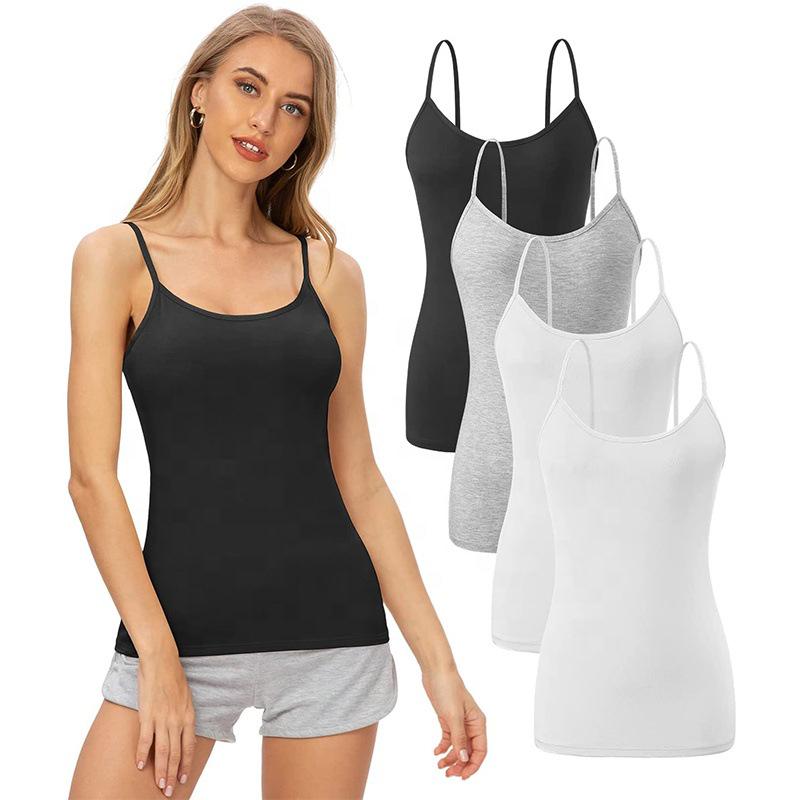 Sleeveless Women's Camisole with Chest Pads - Spaghetti Strap Tank Top, Wire-Free Cup, Ideal As Outerwear Base Layer or Yoga Sportswear